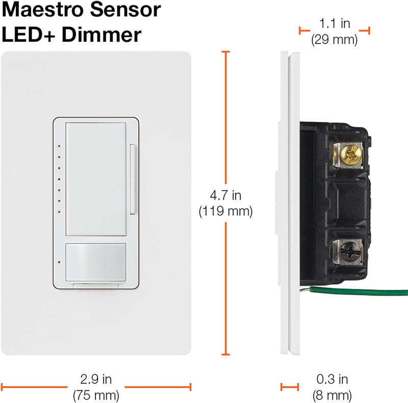 Load image into Gallery viewer, Lutron Maestro LED+ Dimmer and Vacancy Sensor, Single Pole and Multi-Location, MSCL-VP153M-WH, White
