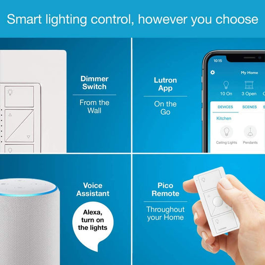 Lutron Caseta Deluxe Smart Dimmer Switch (2 Count) Kit with Caseta Smart Hub | Works with Alexa, Apple Home, Ring, Google Assistant | P-BDG-PKG2W-A | White