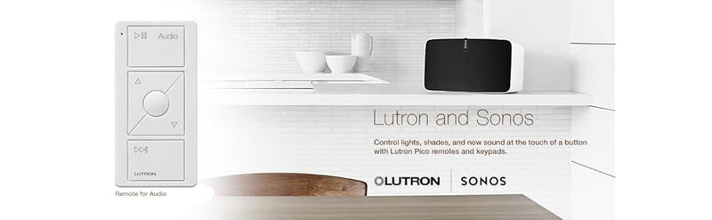 Load image into Gallery viewer, Lutron Pico Smart Remote for Audio, Works with Sonos, PJ2-3BRL-GWH-A02, White
