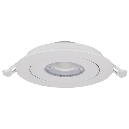 LED Direct Wire Downlight; Gimbaled; 4 Inch Round White Black 9 Watt; CCT Selectable 4''