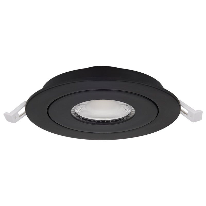 Load image into Gallery viewer, LED Direct Wire Downlight; Gimbaled; 4 Inch Round White Black 9 Watt; CCT Selectable 4&#39;&#39;
