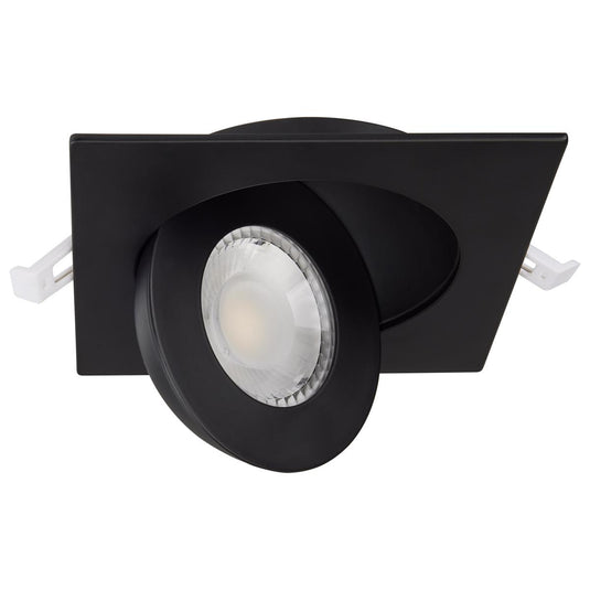 LED Direct Wire Downlight 4 Inch Square White Black9 Watt; CCT Selectable