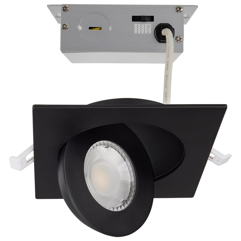 Load image into Gallery viewer, LED Direct Wire Downlight 4 Inch Square White Black9 Watt; CCT Selectable
