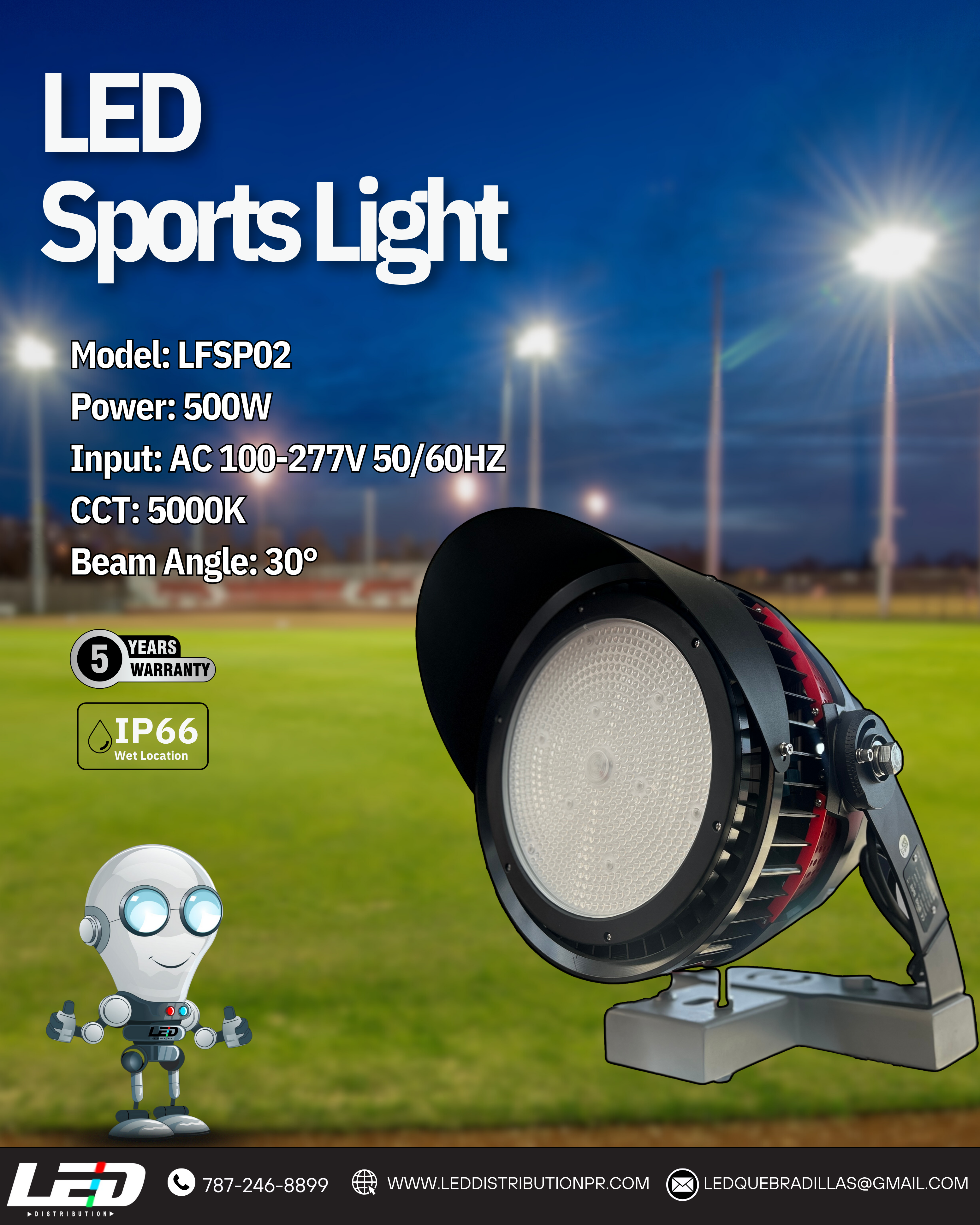 LED Eco Sports Light LFSP02 500W – LED Distribution