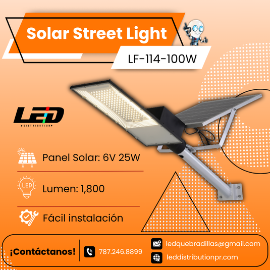 Solar Street Light 100WATT      LM 6500K  #LFS-114
