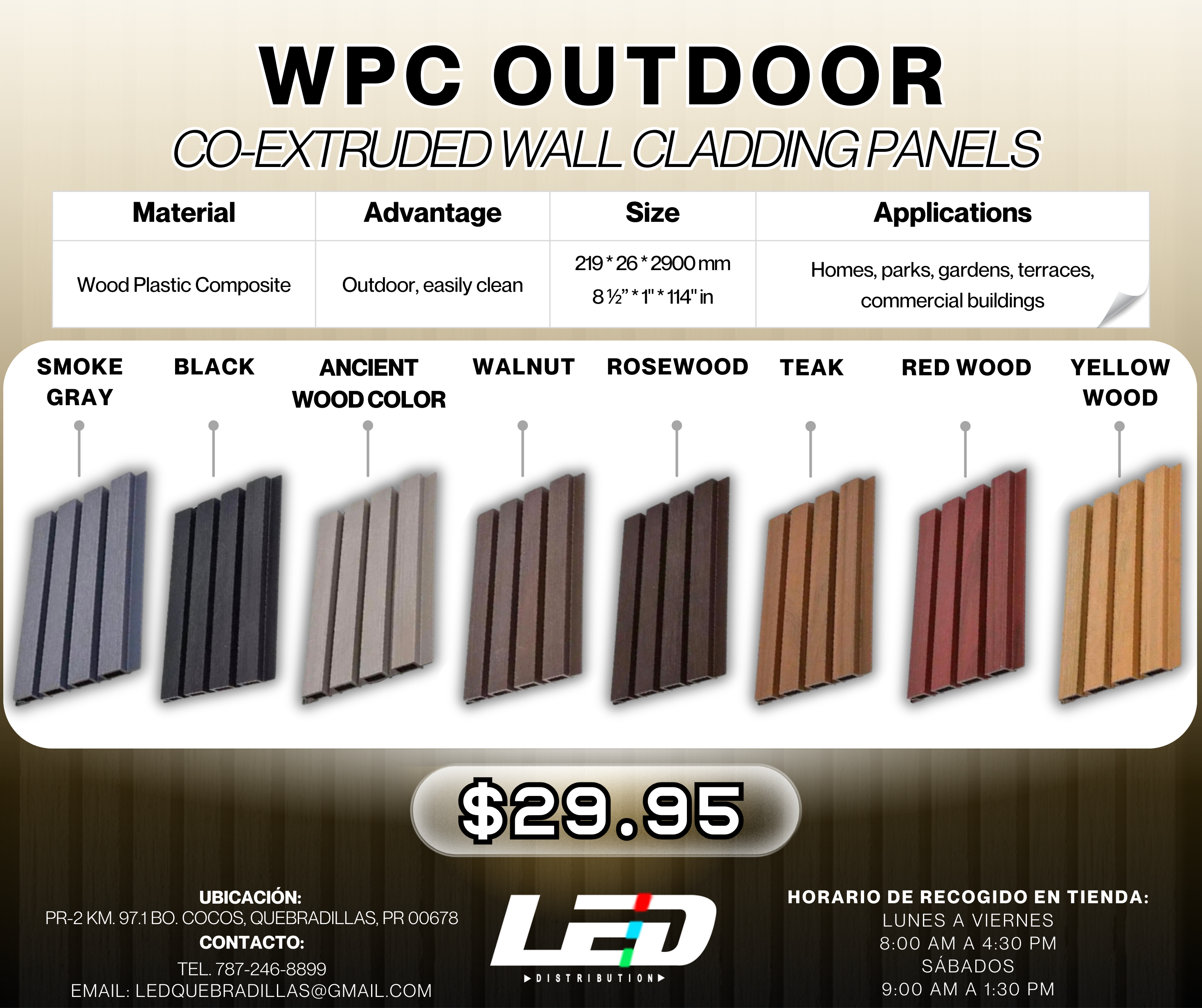 WPC Wall Panel OUTDOOR (Co-Extruded Wall Cladding Panels) – LED ...