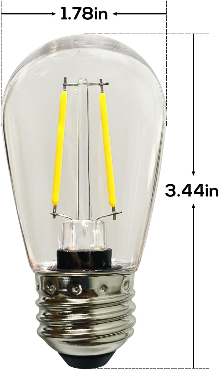 Load image into Gallery viewer, 15Pack Dimmable 2W Replacement LED Bulbs, 2700K Outdoor String Vintage Filament
