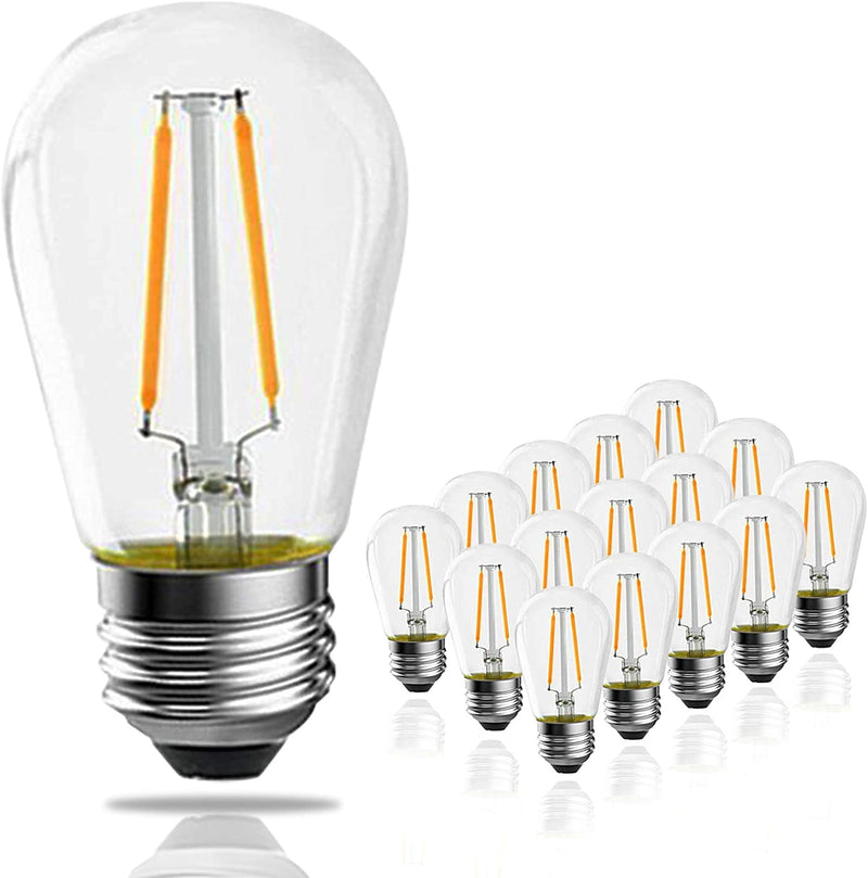 Load image into Gallery viewer, 15Pack Dimmable 2W Replacement LED Bulbs, 2700K Outdoor String Vintage Filament
