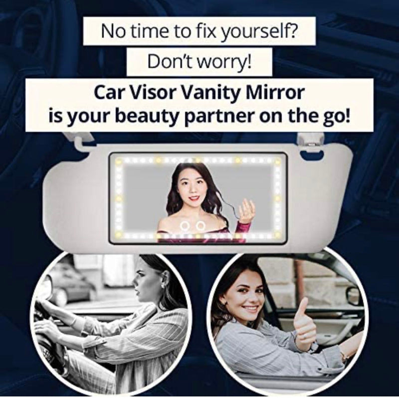 Load image into Gallery viewer, Car Sun Visor Vanity Mirror Cosmetic Rechargeable #768121026942
