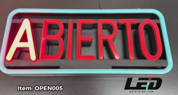 ABIERTO LED Sign Open Ultra Bright #OPEN005