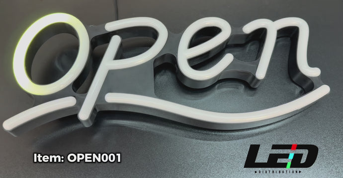 OPEN Sign Digital Neon Modern Ultra Bright LED with Remote Control Color 21*9 inch