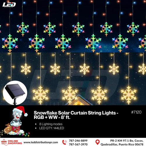 Solar String Light Snowflakes RGB + WW 2.5M 144LED #7120
