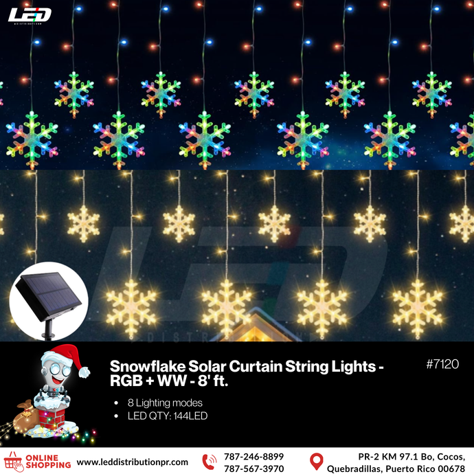 Solar String Light Snowflakes RGB + WW 2.5M 144LED #7120