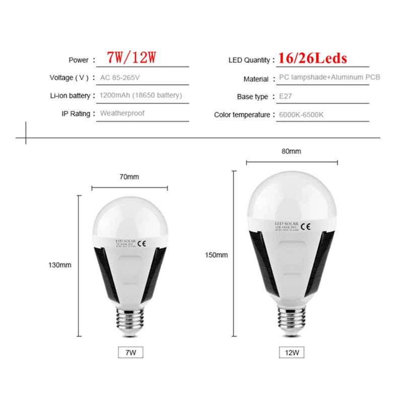 Load image into Gallery viewer, Rechargeable Bulb LED Solar 7watt &amp; 12watt
