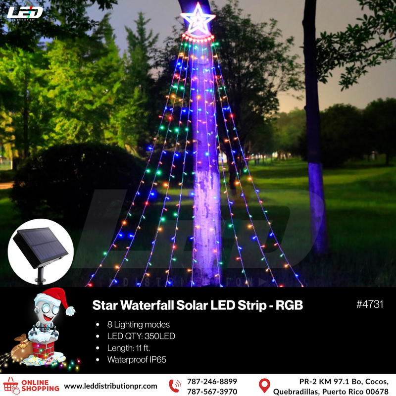 Load image into Gallery viewer, Star Waterfall Solar LED Strip #4731
