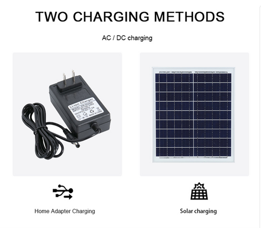 Solar Table FAN + AC Adapter Power